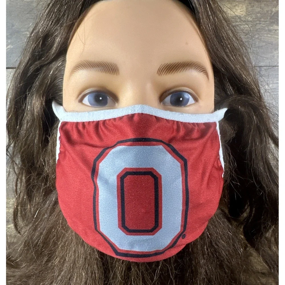 NCAA Ohio State Buckeyes Solid Reusable Face Cover Red Grey White Fast Shipping